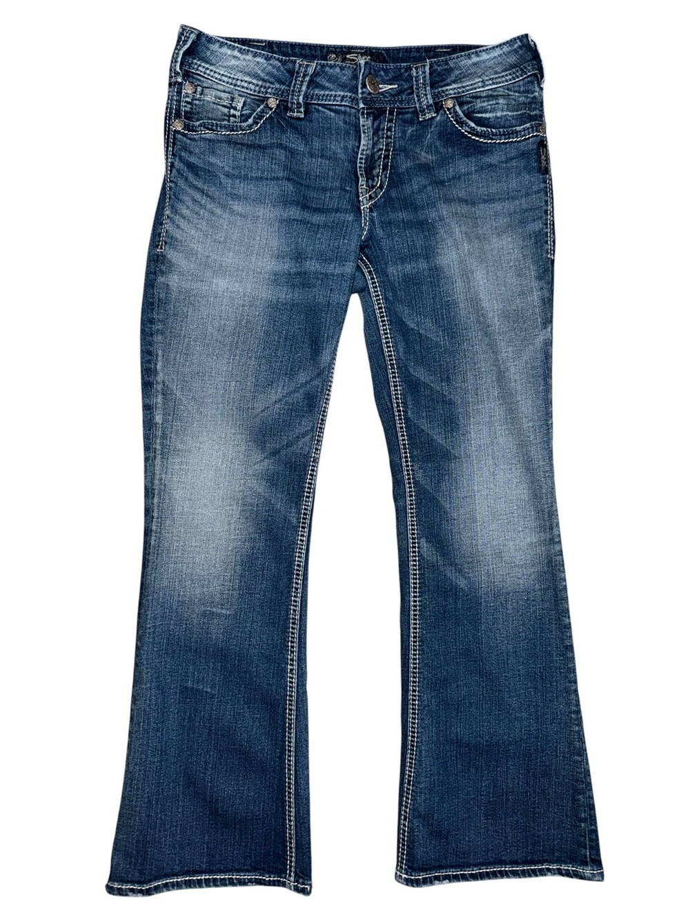 Silver Jeans Suki Surplus Bootcut Jeans Women’s 32 Medium Wash Flap Pockets